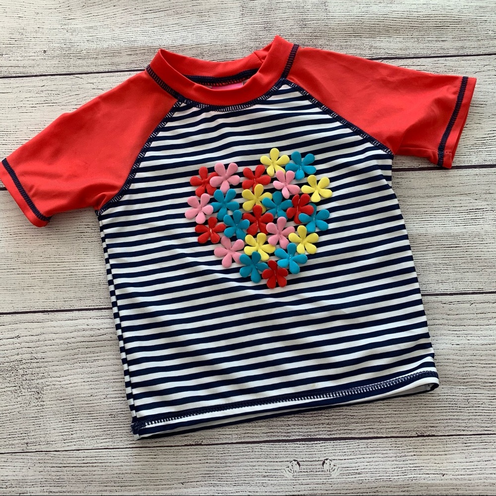 Girls Short Sleeved Floral Rashguard - 24 months